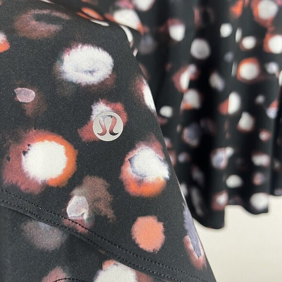 Lululemon Skort 2 Womens Black Court Rival Colourhaze Dot Inverse Orange Multi - Picture 5 of 7